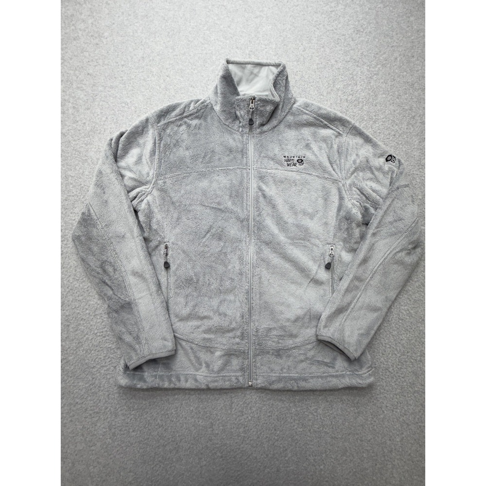 Mountain Hard Wear Jacket‎ Womens Large Gray Fleece Full Zip Pockets Soft Cozy